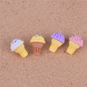 10pcs Pack Ice Cream Resin Charms for DIY Making Accessories