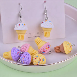 10pcs Pack Ice Cream Resin Charms for DIY Making Accessories