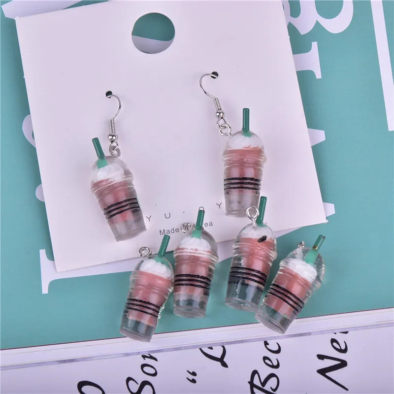 10pcs Frappuccino Resin Charms for DIY Earring Keychain