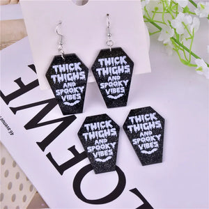 10pcs Glitter Thick Thighs And Spooky Vibes Halloween Charms