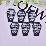 10pcs Glitter Thick Thighs & Spooky Vibes Halloween Charms Pack