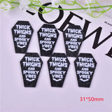 10pcs Glitter Thick Thighs And Spooky Vibes Halloween Charms