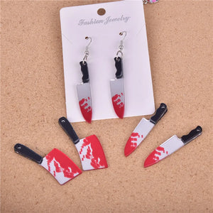 10pcs Halloween Bloody Arcylic Charms for DIY Earring Keychain Making