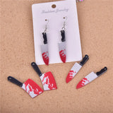 10pcs Halloween Bloody Arcylic Charms for DIY Earring Keychain Making