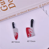 10pcs Halloween Bloody Arcylic Charms for DIY Earring Keychain Making