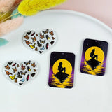 10pcs Heart Butterfly Sunset Acrylic Charms for DIY Jewelry Making Keychain