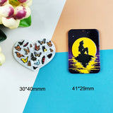 10pcs Heart Butterfly Sunset Acrylic Charms for DIY Jewelry Making Keychain