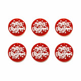 10pcs Christmas Glitter Red Round Acrylic Accessories for DIY Earrings