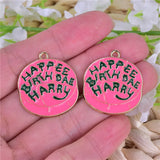 10pcs Letter Happy Birthday Metal Charms for Jewelry Making