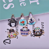 10pcs Light Bulb Cat Cup Enamel Charms DIY Jewelry Gold