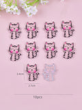 10pcs Cute Cat Acrylic Charms Pendant for Jewelry Making DIY