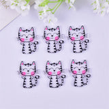 10pcs Cute Cat Acrylic Charms Pendant for Jewelry Making DIY