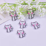 10pcs Cute Cat Acrylic Charms Pendant for Jewelry Making DIY