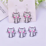 10pcs Cute Cat Acrylic Charms Pendant for Jewelry Making DIY
