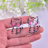10pcs Cute Cat Acrylic Charms Pendant for Jewelry Making DIY