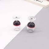 10pcs Mini 3D Red Wine Glasses Earring Charms for DIY Jewelry Making