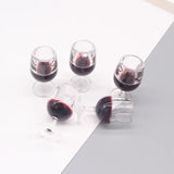 10pcs Mini 3D Red Wine Glasses Earring Charms for DIY Jewelry Making
