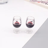 10pcs Mini 3D Red Wine Glasses Earring Charms for DIY Jewelry Making
