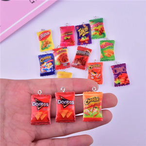 10pcs Mini Snack Resin Charms for DIY Pendant Necklace Findings