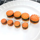 10pcs 3D Hamburger Resin Charms Mix Big Small DIY Accessory