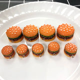 10pcs 3D Hamburger Resin Charms Mix Big Small DIY Accessory