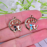 10pcs Moon Cat Love Metal Charms DIY Earring Bracelet Jewelry Making