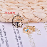 10pcs Moon Cat Love Metal Charms DIY Earring Bracelet Jewelry Making