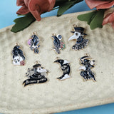 10pcs Moon Skull Crow Charms DIY Earring Bracelet Jewelry Making
