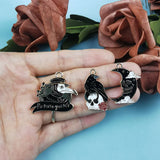10pcs Moon Skull Crow Charms DIY Earring Bracelet Jewelry Making