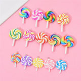 10pcs Soft Clay Lollipop Charms Pendant DIY Jewelry Accessories