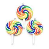10pcs Soft Clay Lollipop Charms Pendant DIY Jewelry Accessories