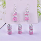 10pcs Pink Alcohol Cans Resin Charms for Earring Jewelry DIY 10*24mm