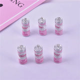 10pcs Pink Alcohol Cans Resin Charms for Earring Jewelry DIY 10*24mm