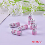 10pcs Pink Alcohol Cans Resin Charms for Earring Jewelry DIY 10*24mm