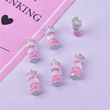 10pcs Pink Alcohol Cans Resin Charms for Earring Jewelry DIY 10*24mm