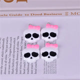 10pcs Pink Bow Skull Resin Charms 29x30mm