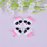 10pcs Pink Bow Skull Resin Charms 29x30mm