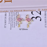 10pcs Pink Flamingo Enamel Charms for DIY Jewelry Making