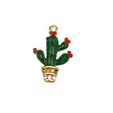 10pcs Cactus Enamel Charms Pendants DIY Jewelry Earring Bracelets
