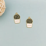 10pcs Cactus Enamel Charms Pendants DIY Jewelry Earring Bracelets