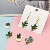 10pcs Cactus Enamel Charms Pendants DIY Jewelry Earring Bracelets