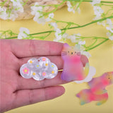 10pcs Rainbow Cat Flower Clouds Charms for DIY Earring Making