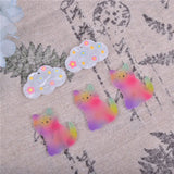 10pcs Rainbow Cat Flower Clouds Charms for DIY Earring Making