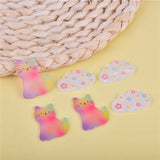 10pcs Rainbow Cat Flower Clouds Charms for DIY Earring Making