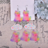 10pcs Rainbow Cat Flower Clouds Charms for DIY Earring Making
