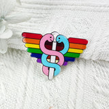 10pcs Rainbow Snake Crosses Acrylic Charms for DIY Jewelry Making