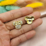 10pcs Shinny Rhinestone Mickey Charms Earring DIY Jewelry Accessories