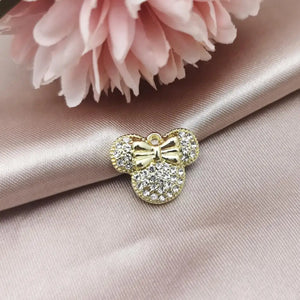 10pcs Shinny Rhinestone Mickey Charms Earring DIY Jewelry Accessories