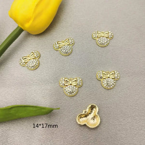 10pcs Shinny Rhinestone Mickey Charms Earring DIY Jewelry Accessories
