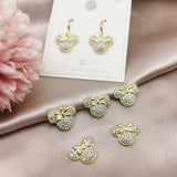 10pcs Shinny Rhinestone Mickey Charms Earring DIY Jewelry Accessories